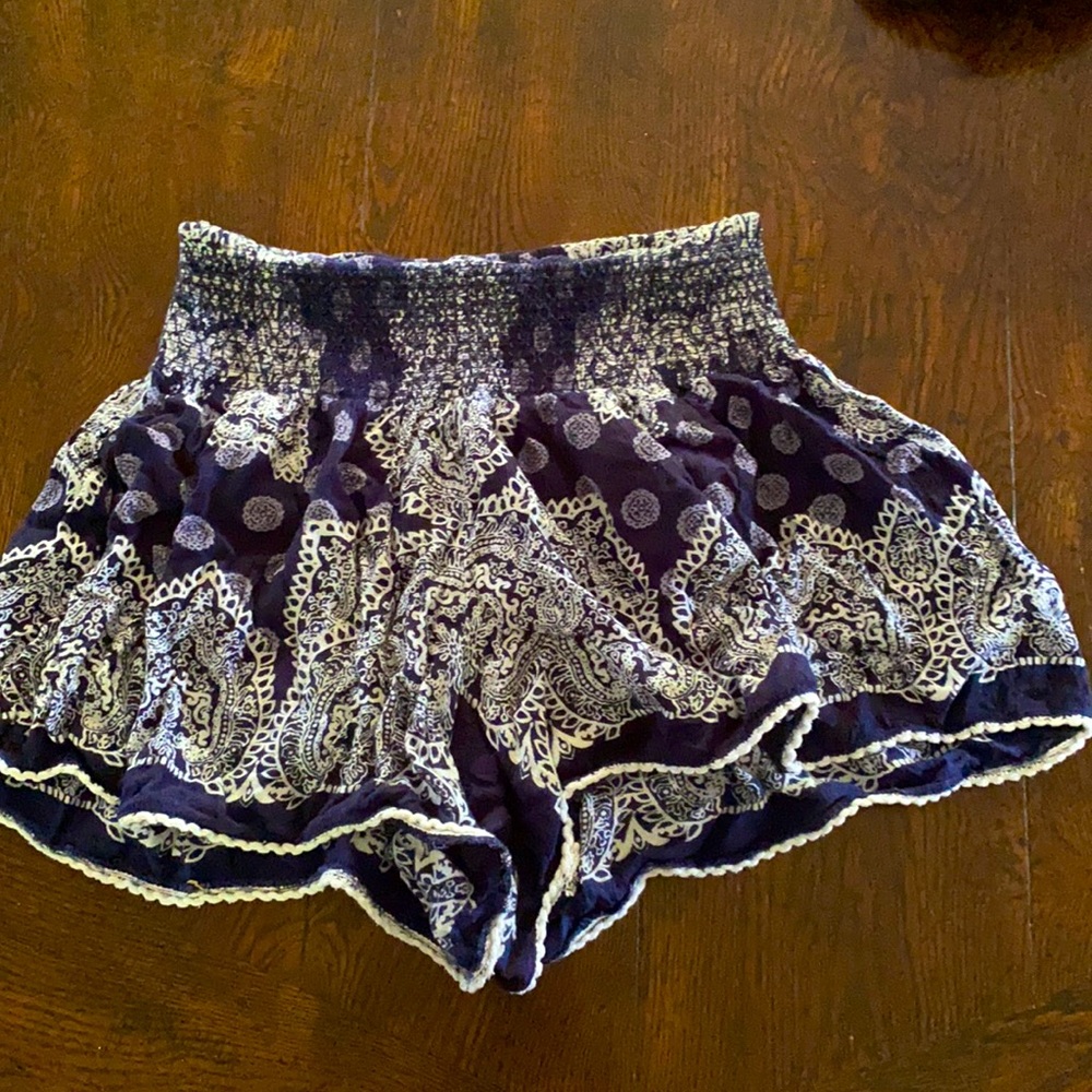 Loose blue and white shorts